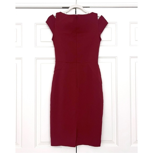 Reiss Sleeveless Sheath Shift Dress in Maroon - Size 2 - Picture 2 of 5